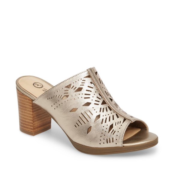 Bella Vita Shoes - Bella Vita Lark Laser Perforated Slide Sandals